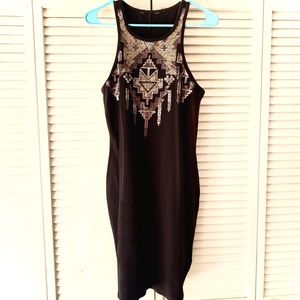 Black bodycon sequenced dress